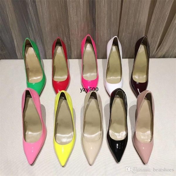 

red-bottoms christians fashion designer pump girls high heels shoes pointed toes pumps patent leather women sandals wedding party dres wdg, Black