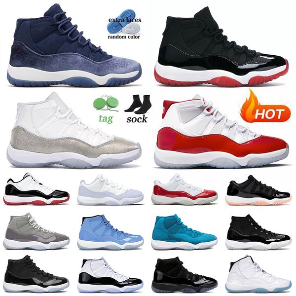 

2023 jumpman 11 mens basketball shoes 11s trainers midnight navy bred metallic silver cherry concord bleached coral cool grey pantone space, White;red