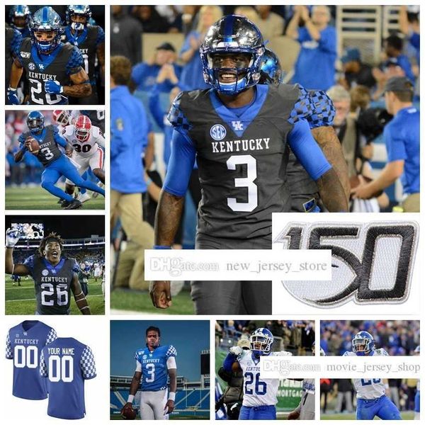 

ncaa custom kentucky college wildcats football jerseys stitched 22 jared lorenzen 33 travis tisdale 56 kash daniel sawyer smith akeem hayes, Black