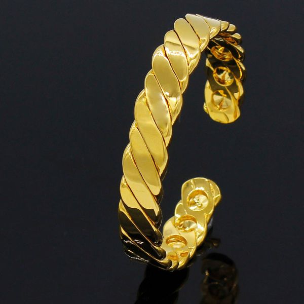 

fine solid gold loop bangle heavy bracelet charm ladies women's, Black