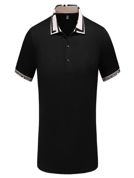 

mens designer polo t shirts summer short sleeved tshirts turn down collar cotton embroidered letter striped polos for men4284789, White;black