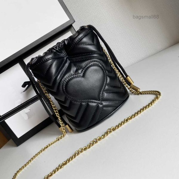 

designer fashion marmont bag love heart bucket bag wave pattern satchel shoulder chain handbags crossbody purse lady leather classic tote ba