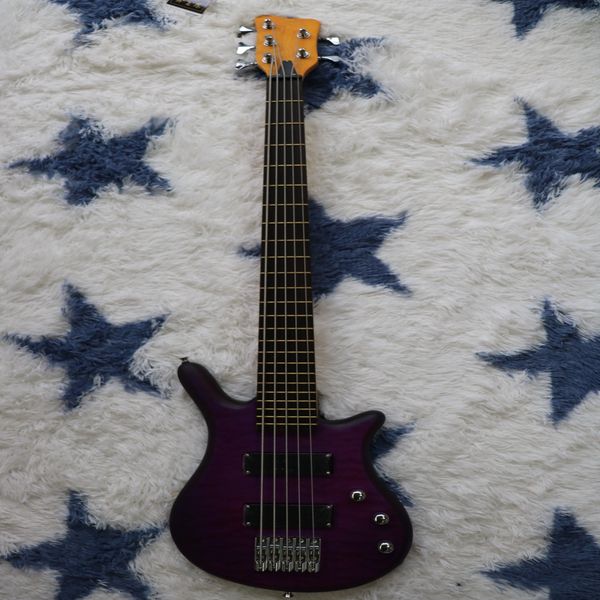 

purple big flower four string bass ebony fingerboard personality rock