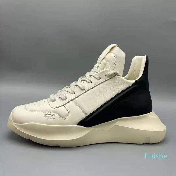

new fashion mixed color men ankle boots genuine leather great quality men flat casual shoes man fashion lace up high sneakers 2022, Black