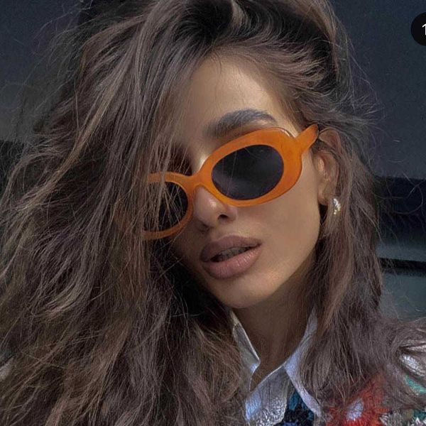 

luxury fashion orange round sunglasses for women men original brand oval sun glasses candy green shades oculos de sol uv400 1219, White;black