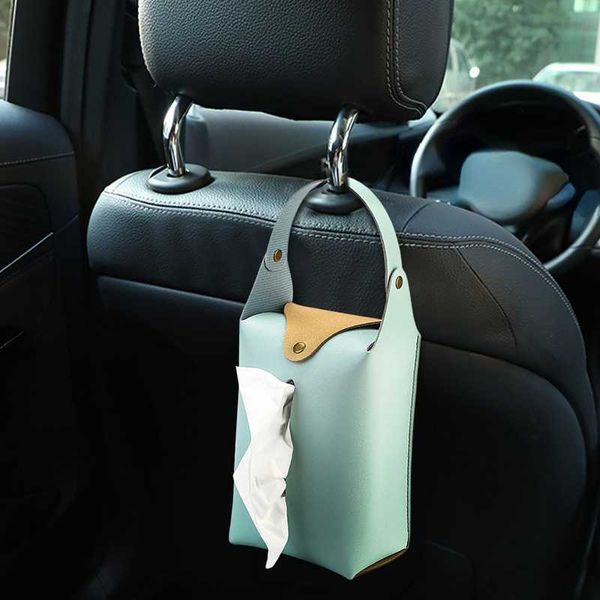 

car tissue box car headrest tissue holder leather paper towel storage truck bag family trip organizer decor vehicle decoration t221219