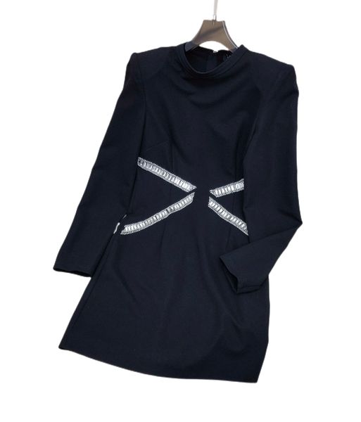 

early spring new fashion goddess essential piece heavy industry waist diamond dress, Black;gray