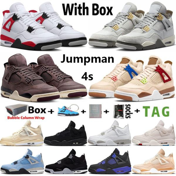 

2023 with box jumpman 4 mens basketball shoes 4s pn dust red cement canyon purple military black university blue sail oreo neon men