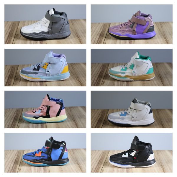 

kids kyrie 8 running shoe childrens boys girls basketball shoes keep sue fresh fire and ice valentines day low sneakers light grey blue 8s i