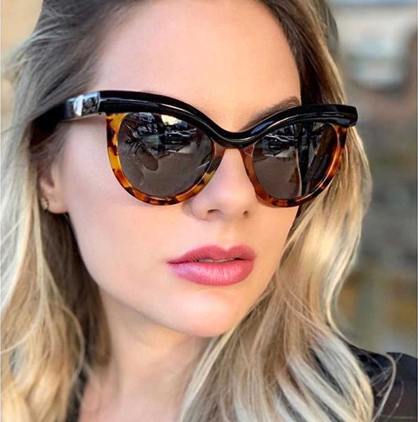 

jackjad 2020 vintage classic cat eye style leopard sunglasses women gradient ins brand design sun glasses oculos de sol 95212 1219, White;black