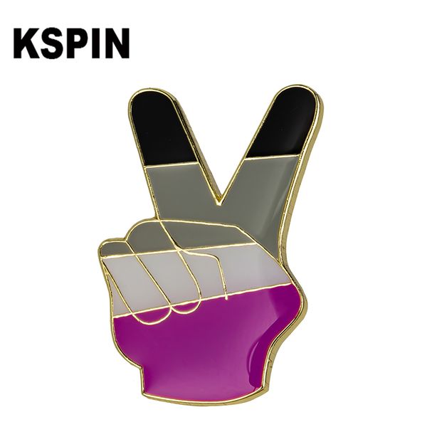 

10pcs a lot asexual lapel pin flag badge brooch pins badges xy2185, Gray