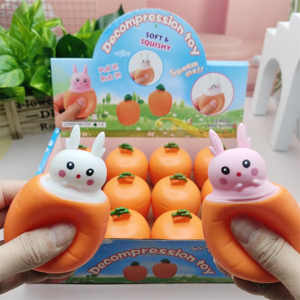 

fun games pop up carrot rabbit cup squeeze anti-stress toy hide and seek stress relief toys gift for kids adults 1222
