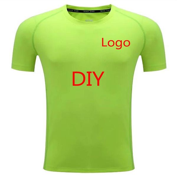 

2017 short sleeve men custom logo team customization men's sport running shirt quick dry tshirt men gym clothing sportswear248r, White;black