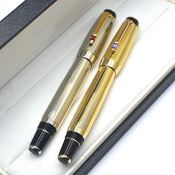

promotion luxury bohemies classical fountain pen black and white resin diamond inlay clip office writing ink pens with germany serial number