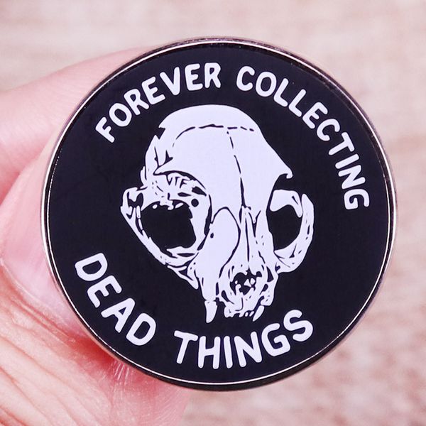 

forever collecting dead things brooch dark pin badges and skull brooches, Blue