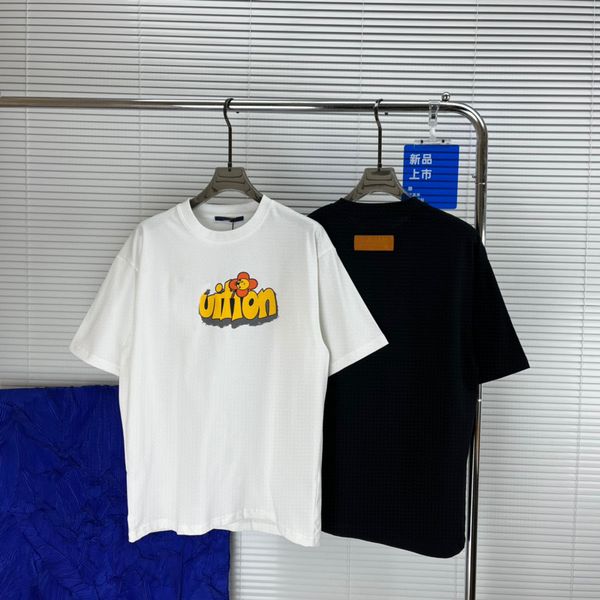 

2023ss spring and summer new hoodies high shirt grade cotton sweatshirts printing short pants sleeve round neck panel t-shirt size s-m-l-xl-, Black;brown