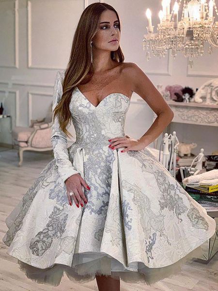 

charming sweetheart prom dress 2023 delicate one-shoulder a-line tulle evening homecoming gown knee length vestido de festa, Black;red
