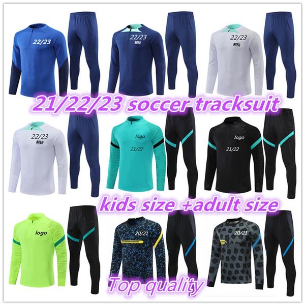 

21 22 23 tracksuit kids inter soccer training suit set 2021 2022 2023 eriksen vidal barella hakimi football jacket tracksuit2480, Black