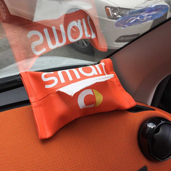 

car tissue box pu tissue paper box car napkin paper container paper towel napkin case pouch for smart 450 451 smart 453 fortwo forfour t2212