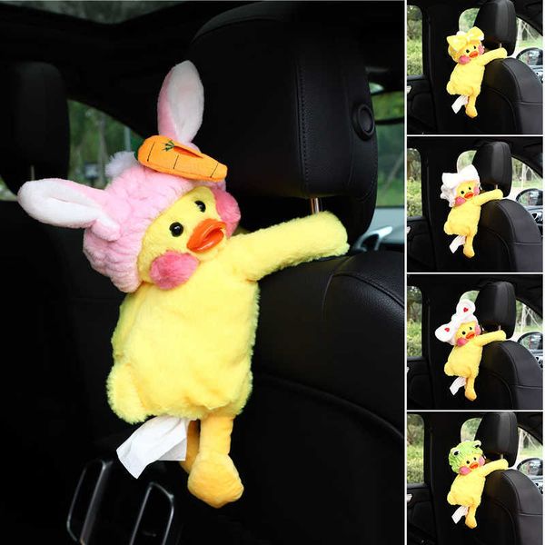 

car tissue box car hanging tissue box cartoon plush duck pendant portable tissue storage box for home car t221219