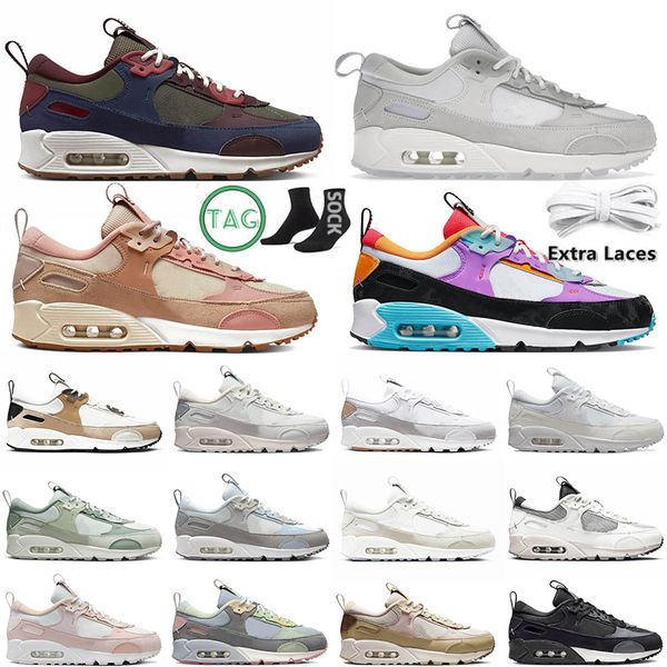 

90 futura running shoes airmaxs 90s triple leather mash white wolf sky grey sanddrift light bone summit white pure platinum platform sports