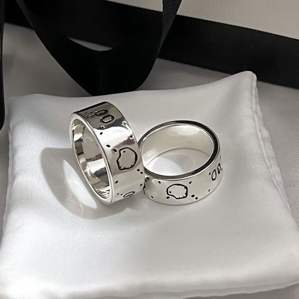

fashion ghost skull ring luxury wedding jewelry universal men ornaments creative pattern retro engraving letter plated silver bague love wom