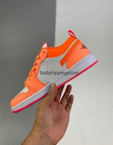 

shoes qulaity 1 low 1s utility gs pink white apricot orange men women sneakers dj0530-801 size 36-45