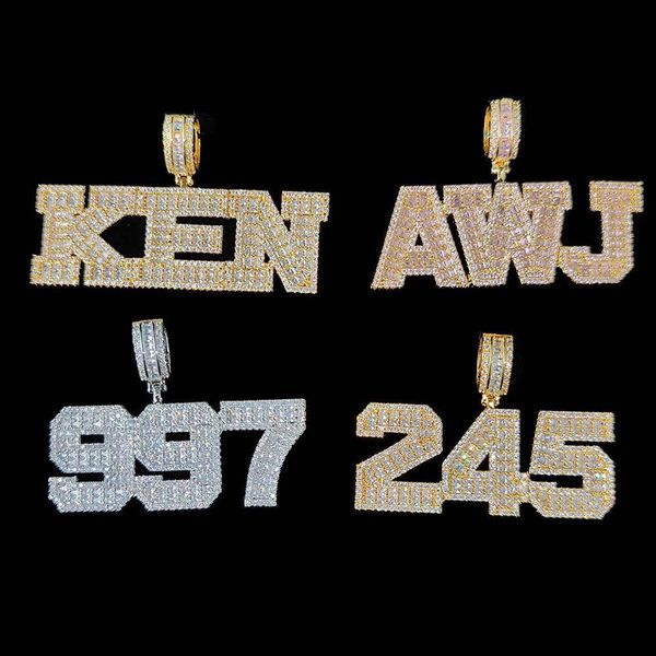

new trendy gold plated shiny t cz stone diy custom name letter pendant necklace with 24inch rope chain, Silver