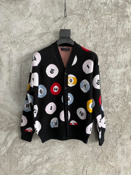 

2022 men's cardigan long sleeved sweater designer round and digital embroidery sweater women's neutral knitted clothing, White;black