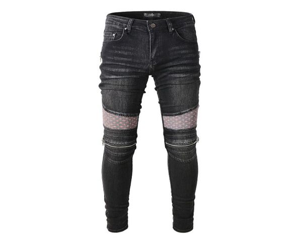 

20ss mens designer jeans distressed ripped biker slim fit motorcycle denim for men s fashion jean mans pants pour homm3827108, Blue