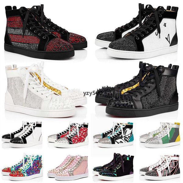 

red-bottoms christians shoes big size us 13 luxurys designers mens womens casual platform sneakers fashion spikes all black loafers vi zns