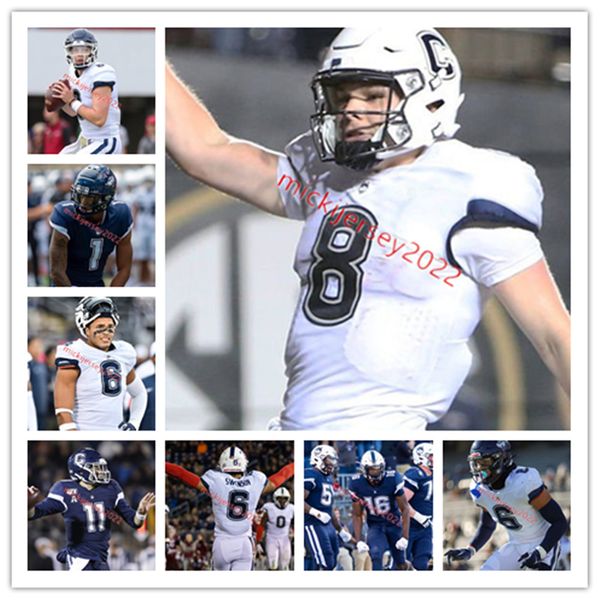 

youth uconn huskies custom mens stitched football jersey 6 ta'quan roberson 73 dayne shor 11 jack zergiotis 8 steven krajewski 6 ian sw, Black