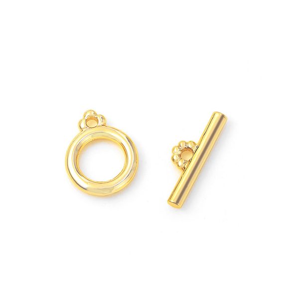 

gold plated small round flower toggle clasps diy jewelry making supplies