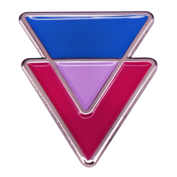 

gay pride triangle rainbow flag lgbt enamel pin badges accessory, Blue