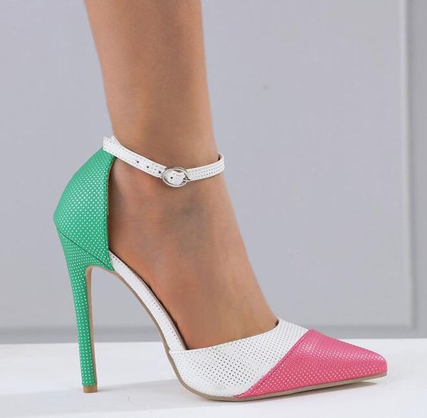 

high heels for women spring multicolor ladies office shoes stiletto heels plus size dress party shoes 11cm talons femme, Black