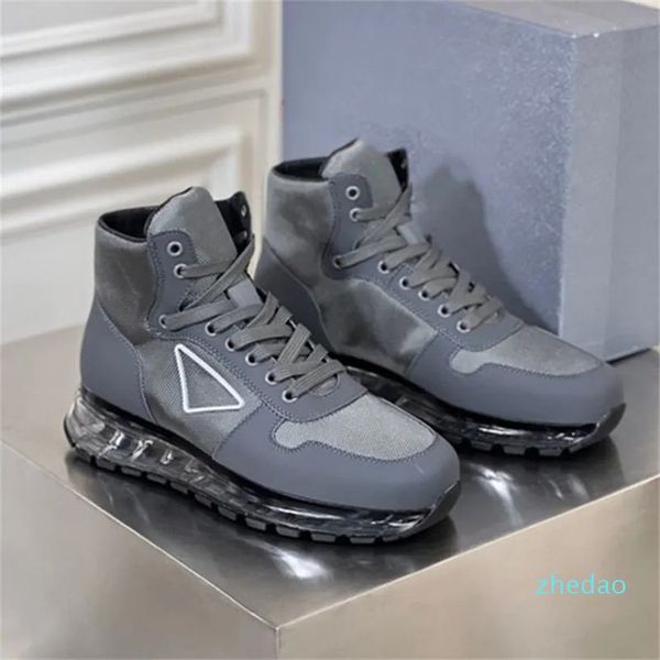 

2022 new fashion boots men leather nylon matching color cushion outsole skateboard high quality, Black