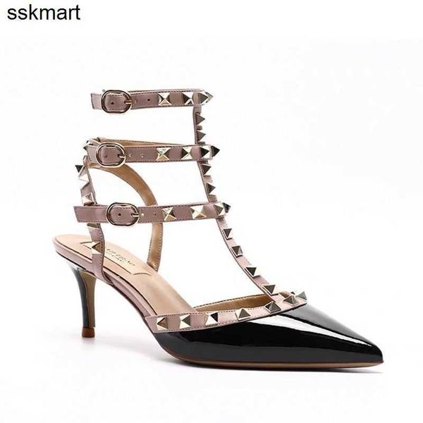 

dress shoes women's designer heel shoes baotou sandals valentinoe''valentinoity yxz women's pointed thin flat buckle lac, Black