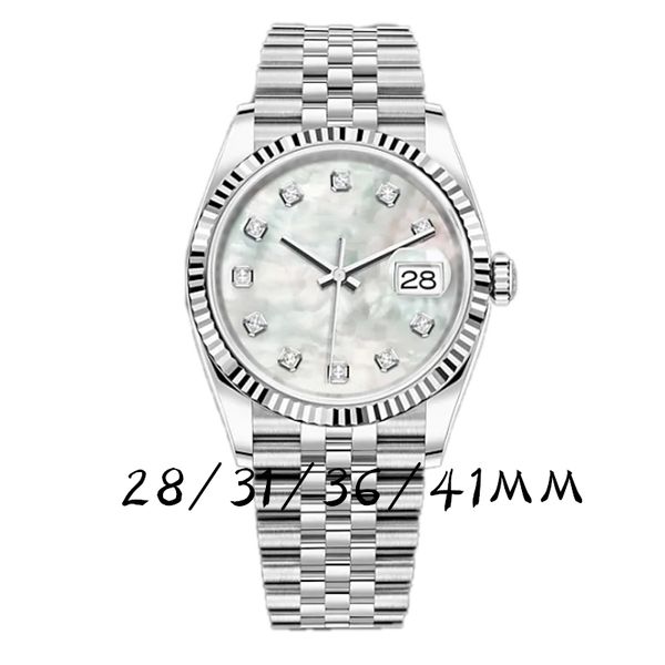 

men's couple automatic watch 36/41mm movement all stainless steel case 28/31 women's 2813 mechanical quartz machine luminous montr, Slivery;brown