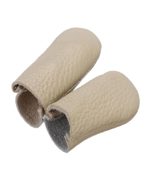 

1 pair leather needle felting finger protector tools accessory diy sewing craft protective hand finger sleeve random color3367755, Black