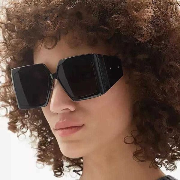 

vintage oversized wide leg square sunglasses for women new luxury brand black gradient uv400 sun glasses men retro shades big 1219, White;black
