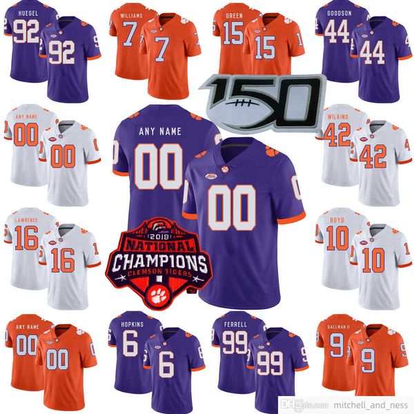 

custom ncaa college clemson tigers football jersey hunter helms keith adams jr. beaux collins davis allen will boggs cade denhoff stitched m, Black