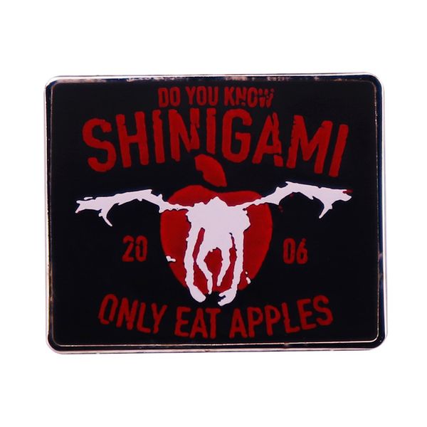 

do you know shinigami only eats apples death note brooch badge anime accessory backpack clothes hat pin metal badge, Blue