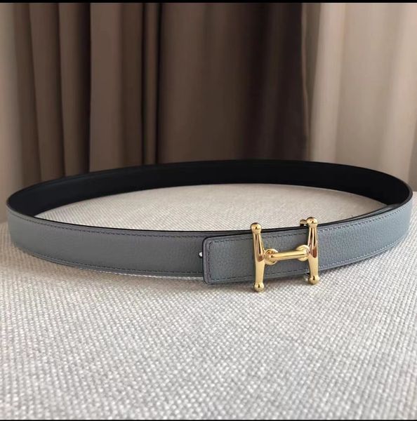 

belts for woman designer classic casual fashion belts women's lychee pattern h belt buckle waistbands double-sided leather 2.4cm brand, Black;brown
