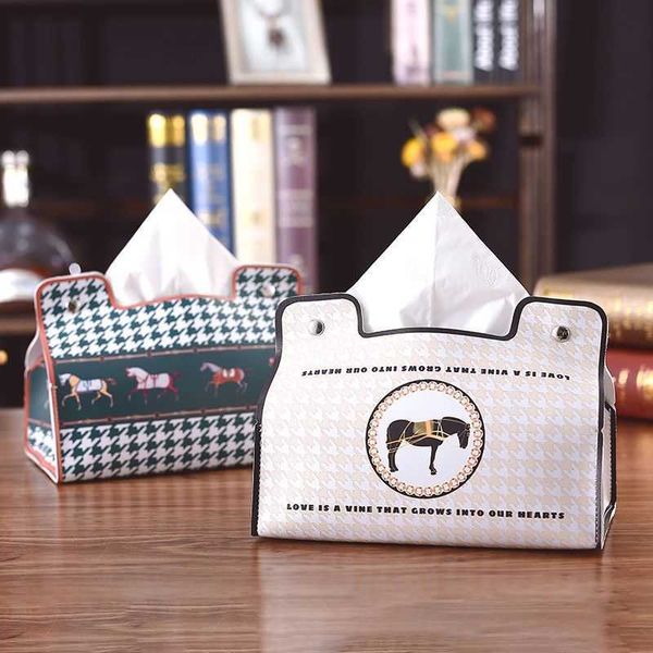 

car tissue box vintage light luxury table deskleather premium creative home t221219