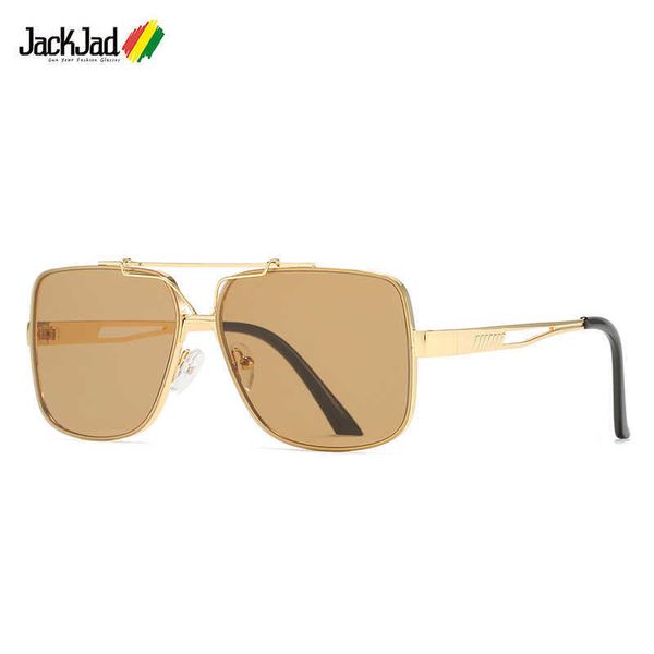 

jackjad 2021 fashion stylish metal square pilot style gradient sunglasses for men luxury brand design sun glasses shades 36046 1219, White;black