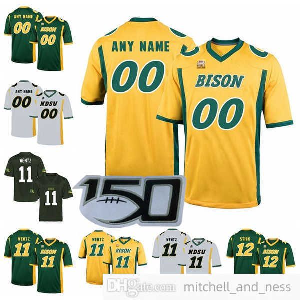

custom ncaa college ndsu bison football jersey 5 trey lance 11 carson wentz 4 dimitri williams 18 adam cofield 55 aaron mercadel stitched me, Black