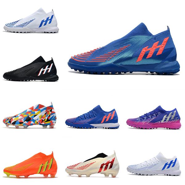 

Women football shoes 2022 new Predator Edge FG 22 Silver-Black Sharp Blade Series Full Knitted mens Soccer Shoes without Shoebox 0410, 19