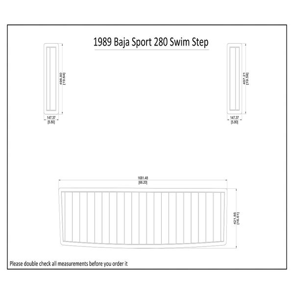 

1989 baja sport 280 swim step boat eva faux foam teak deck floor pad