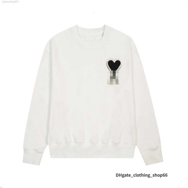 

hoodie male and female designers amis paris hooded quality sweater embroidered red love winter round neck jumper couple sweatshirts tm3, Black