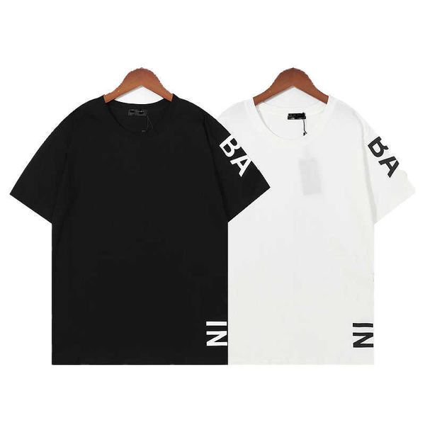 

designer luxury balans classic fashion trend t-shirt short sleeve men's and women's same pure cotton letter fashionable ins casual, Black;brown